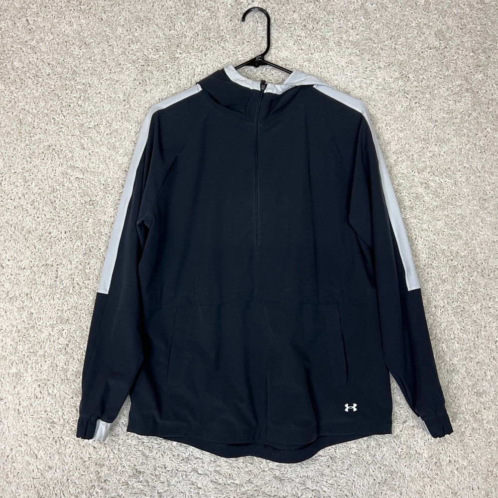 Under Armour Active Hoodie Mens Small Black Pullover Heatgear Activewear Running